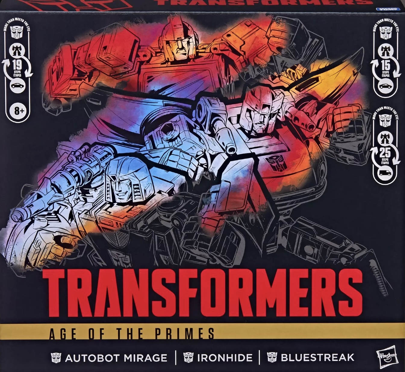 选择 Ironhide、Mirage 和 Bluestreak 汽车人 3 件装可能的首发外观