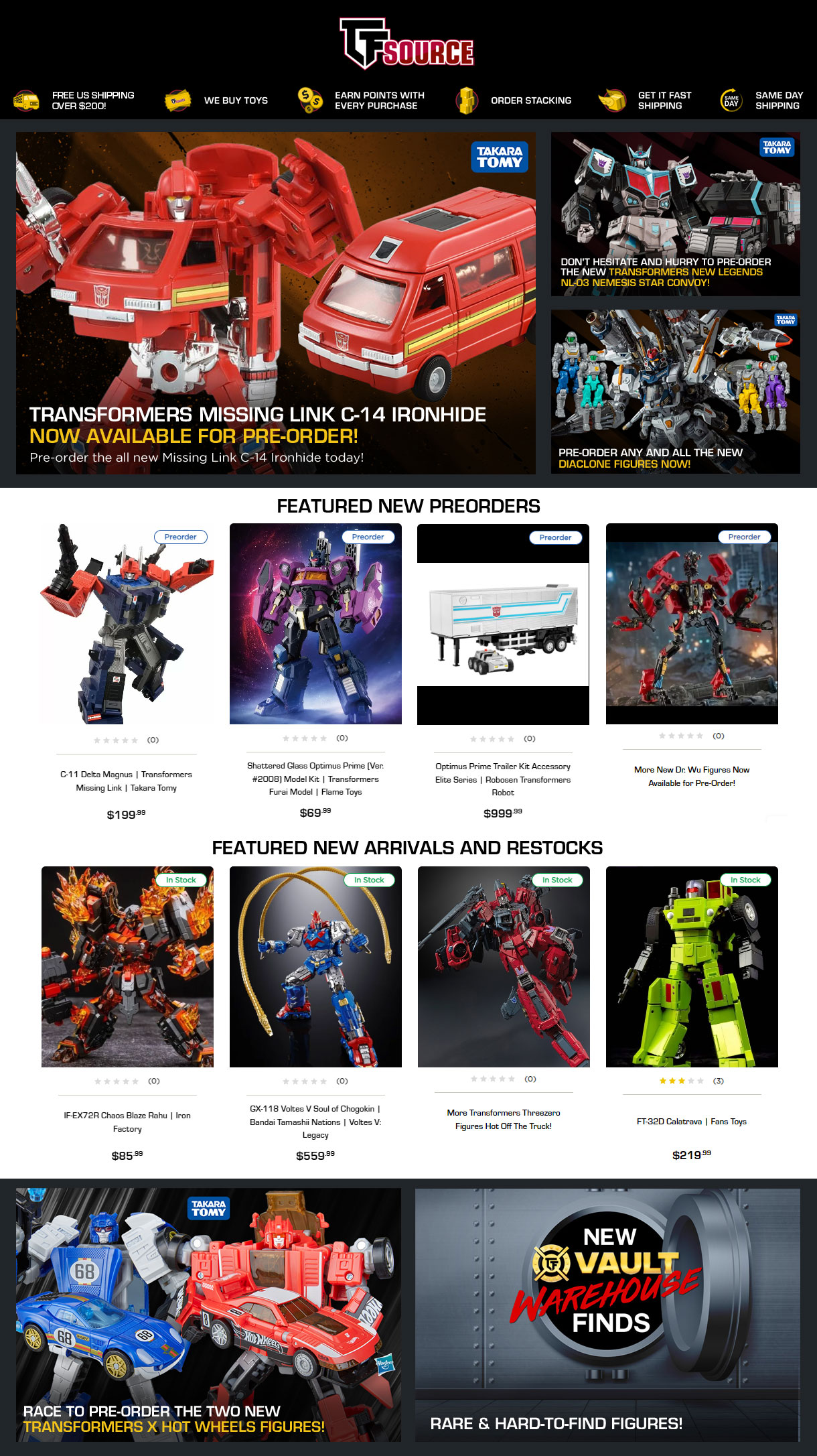 TFSource 新闻！失落环节、新传说黑暗星之擎天柱、戴亚克隆、风火轮等！